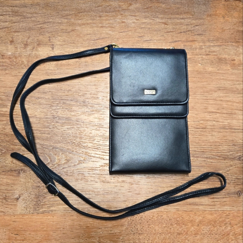 Buxton Black Crossbody Wallet Bag
